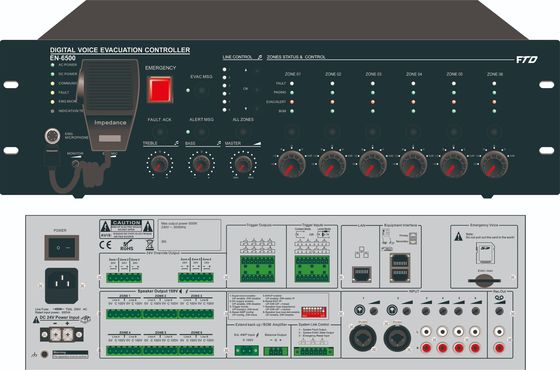 Eingebaute 500W Klasse Zone Evac-Prüfer-Voice Alarm Systems - d-Verstärker