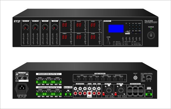 Audioder matrix-6*120W des Verstärker-6 Verhältnis s N Kanal-Beschallungsanlage-des Satz-70dB