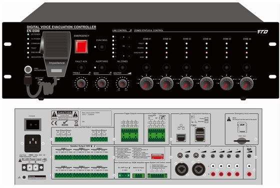 Zone Evac-Prüfer-Digital Voice Evacuations-System des Sprachevakuierungs-System-500w 6